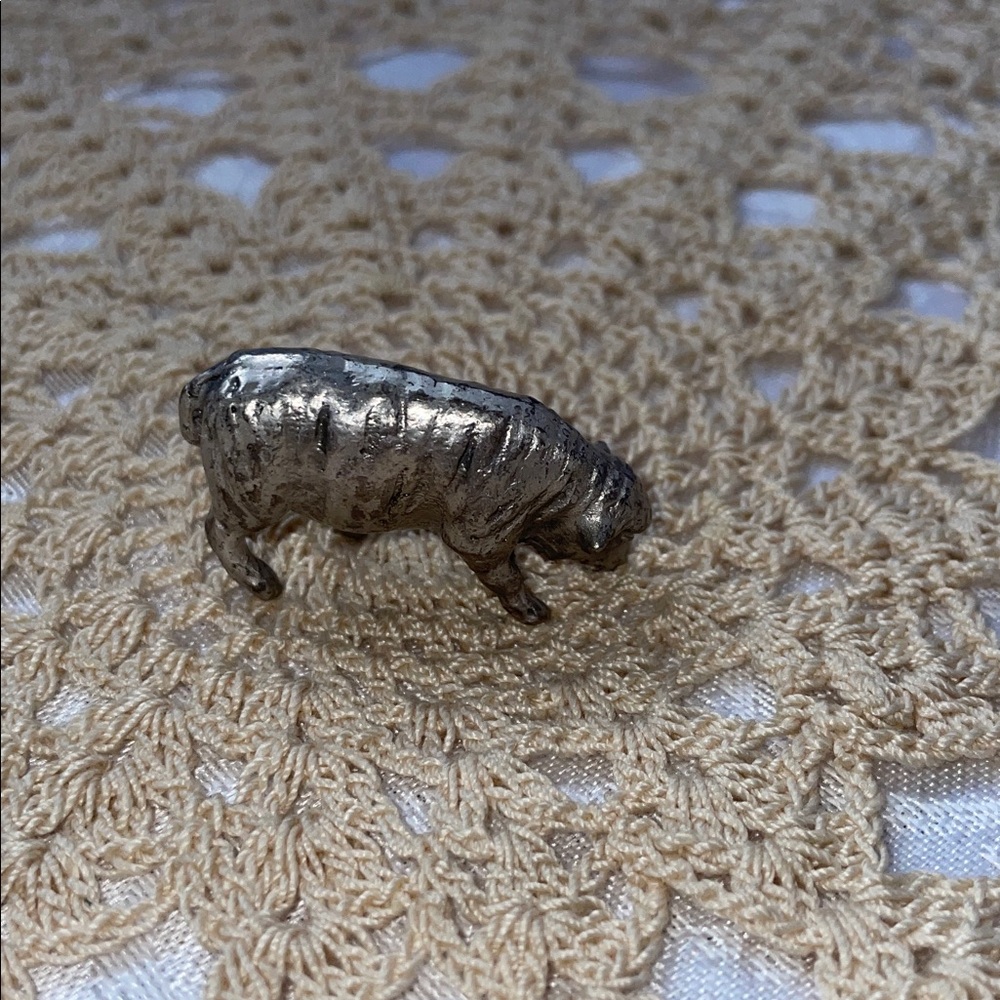 Vintage 1984 Handcrafted  Pewter Silver Animal Figurine Set.  Qty. (5) - Picture 5 of 7